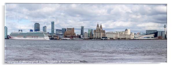 MV Britannia visits the famous Liverpool Waterfront.  Acrylic by Phil Longfoot