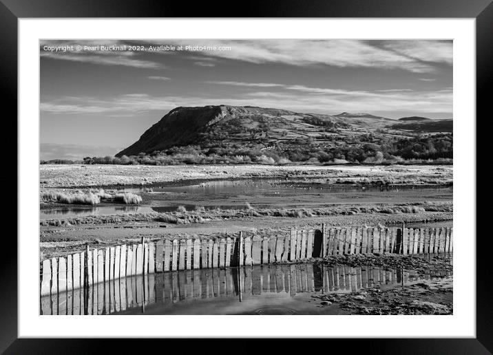 Llanfairfechan Conwy Wales Coast Black and White Framed Mounted Print by Pearl Bucknall