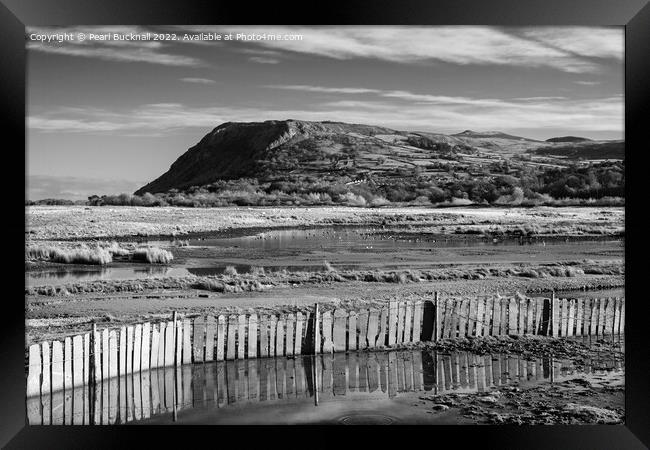 Llanfairfechan Conwy Wales Coast Black and White Framed Print by Pearl Bucknall