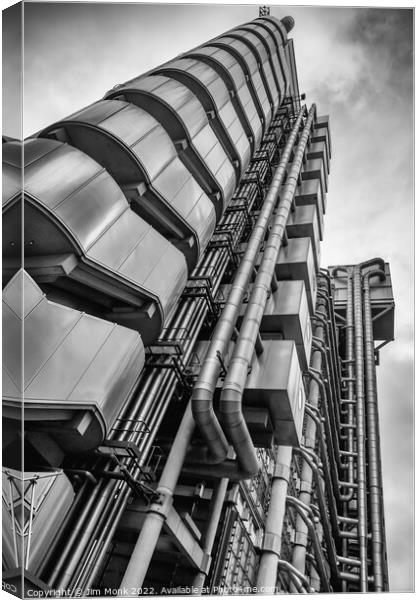 Lloyd's building, City of London Canvas Print by Jim Monk