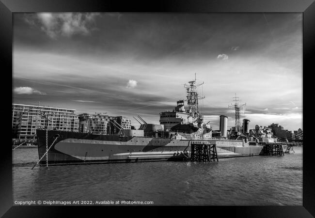 London, HMS Belfast Framed Print by Delphimages Art