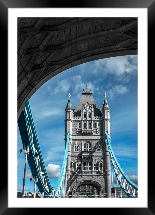 Tower Bridge in London, front view Framed Mounted Print by Delphimages Art