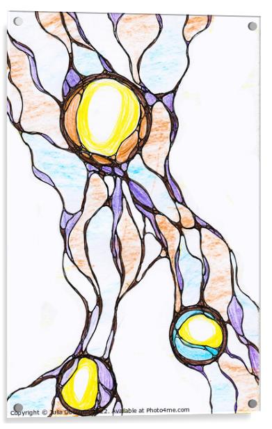 Hand-drawn neurographic illustration.  Acrylic by Julia Obregon