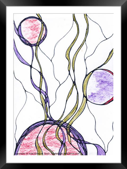 Hand-drawn neurographic illustration. Framed Mounted Print by Julia Obregon