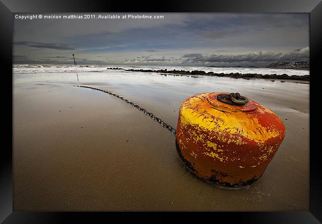 beached mooring buoy Framed Print by meirion matthias