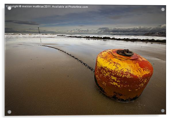 beached mooring buoy Acrylic by meirion matthias