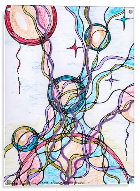 Hand-drawn neurographic illustration. Acrylic by Julia Obregon