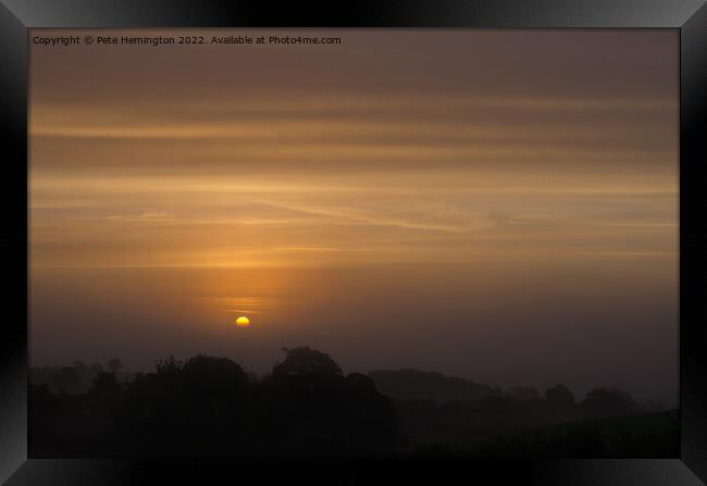 Sunset over Mid Devon Framed Print by Pete Hemington