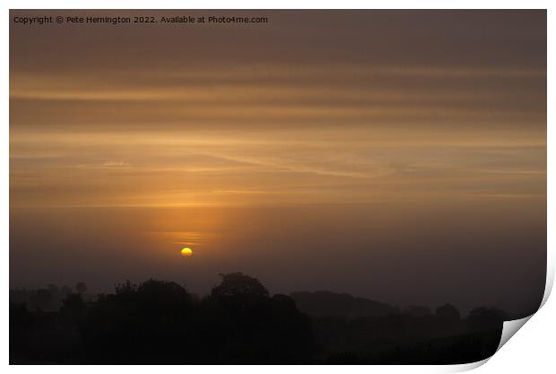 Sunset over Mid Devon Print by Pete Hemington