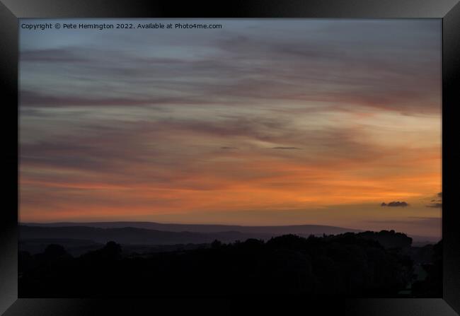 Mid Devon Sunset Framed Print by Pete Hemington