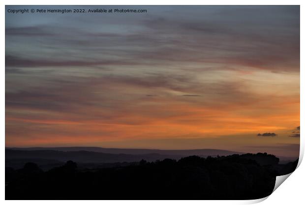 Mid Devon Sunset Print by Pete Hemington