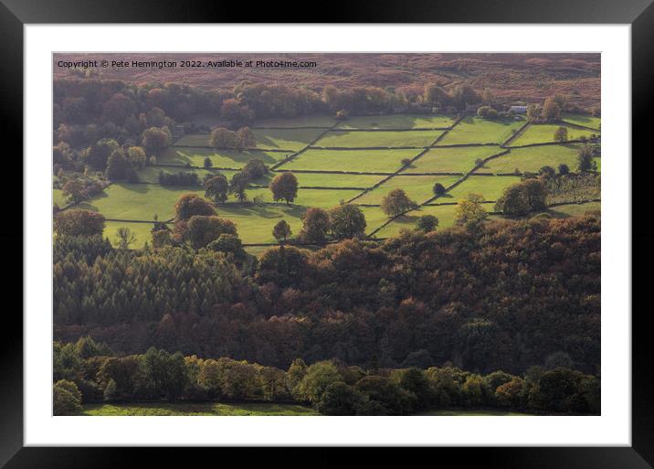 View from Lawrence Field in the Peak Distrcit Framed Mounted Print by Pete Hemington