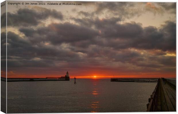 Sunrise at the mouth of the River Blyth  Canvas Print by Jim Jones