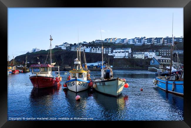 Fishing boats in Mevagissey Harbour, Cornwall Framed Print by Gordon Maclaren