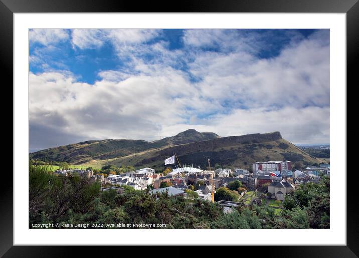 Arthur Seat Edinburgh Framed Mounted Print by Kasia Design