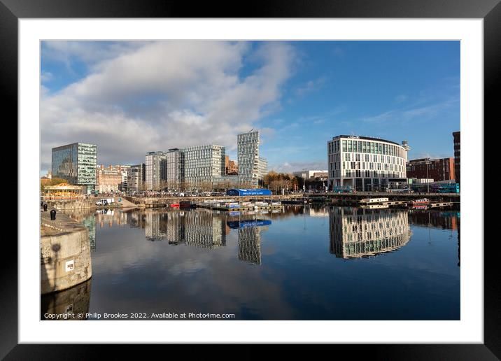 Salthouse Dock Reflections Framed Mounted Print by Philip Brookes