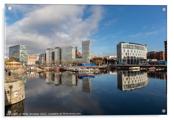 Salthouse Dock Reflections Acrylic by Philip Brookes