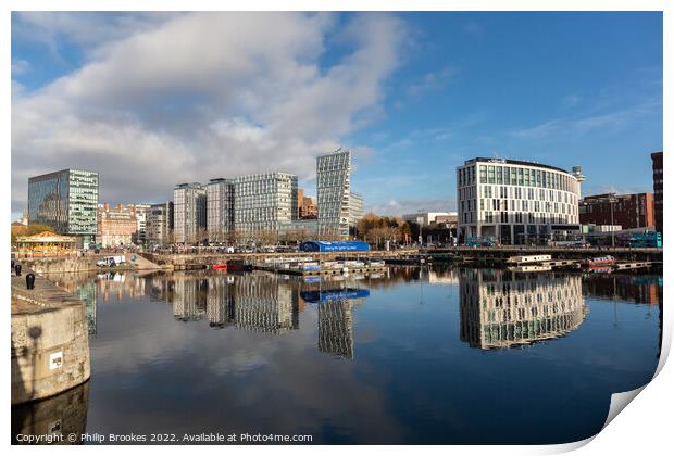 Salthouse Dock Reflections Print by Philip Brookes