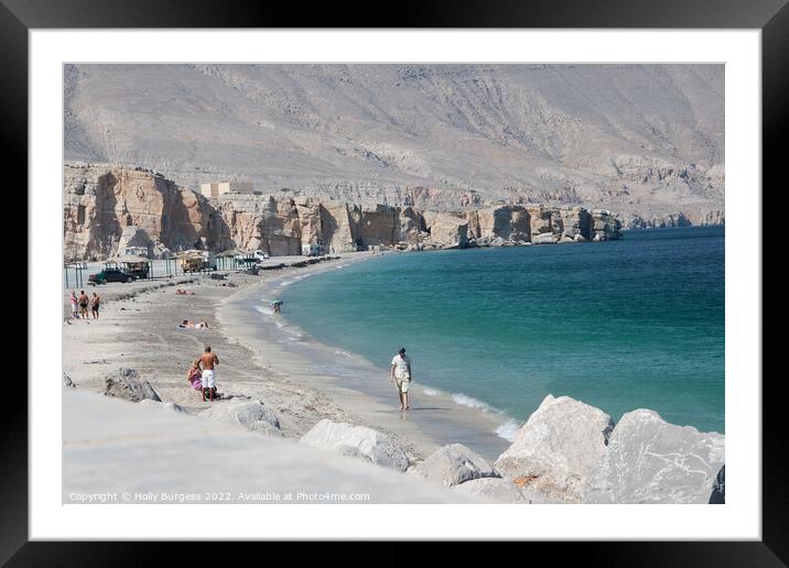 Dubai's Serene Shoreline Ensemble Framed Mounted Print by Holly Burgess