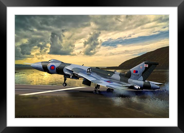 Vulcan Bomber Framed Mounted Print by Alison Chambers