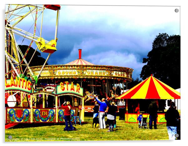 Country show funfair, Nottinghamshire, UK. Acrylic by john hill