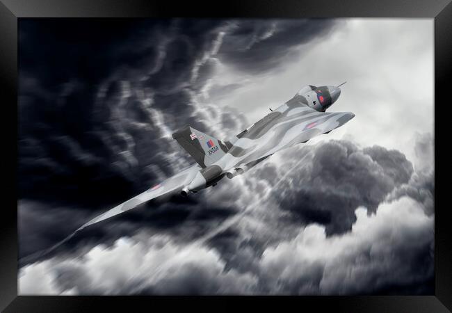 Vulcan Bomber Skybound Framed Print by J Biggadike