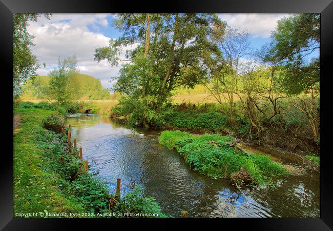 River Arrow, Warwickshire, looking north Framed Print by Richard J. Kyte