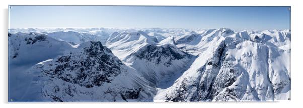 Øye valley Smorskretindane Sunnmørsalpene mountains Norway win Acrylic by Sonny Ryse