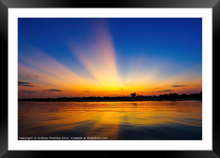 Pantanal Sunset, Brazil Framed Mounted Print by Graham Prentice