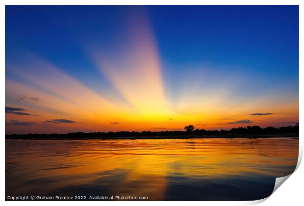 Pantanal Sunset, Brazil Print by Graham Prentice