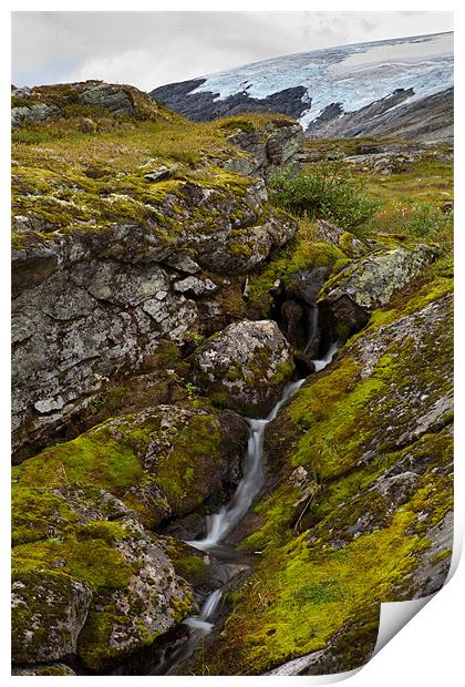 Waterfall above Geiranger Print by Thomas Schaeffer