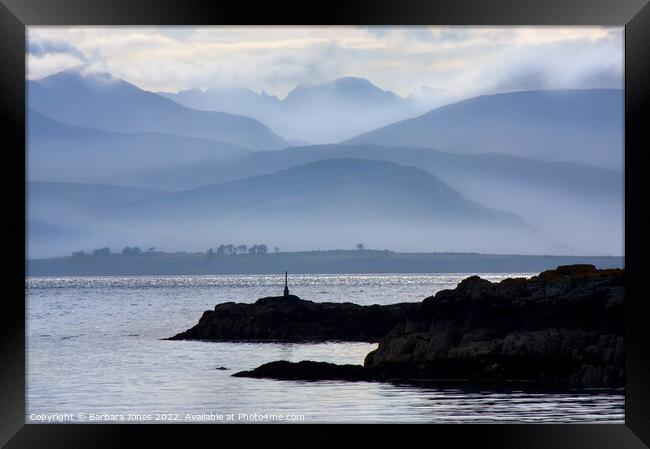 Skye, Misty Cuillins, Loch Alsh Scotland. Framed Print by Barbara Jones