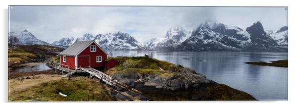 Lofoten Isladn Red Boathouse Acrylic by Sonny Ryse