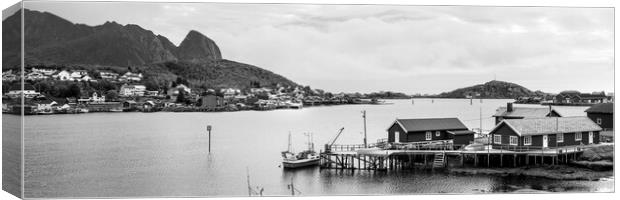 Reine Lofoten Islands Black and white Canvas Print by Sonny Ryse