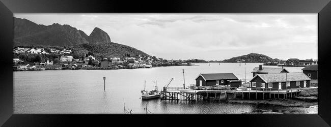 Reine Lofoten Islands Black and white Framed Print by Sonny Ryse