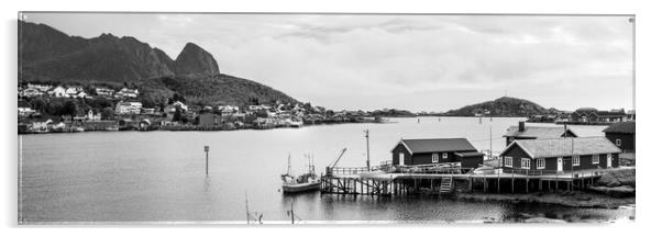 Reine Lofoten Islands Black and white Acrylic by Sonny Ryse