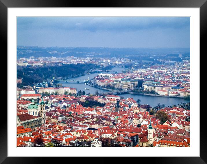Aerial view of Prague Framed Mounted Print by Travel and Pixels 