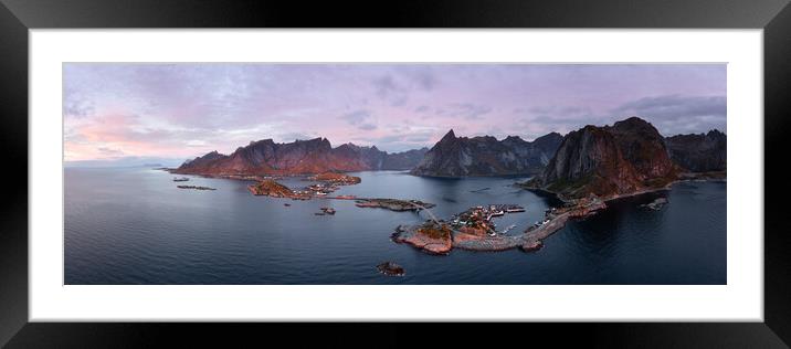 Reinefjorden sunrise Lofoten Islands Framed Mounted Print by Sonny Ryse