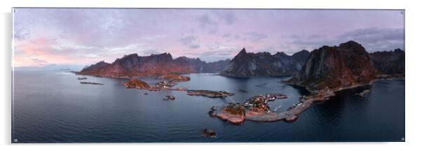 Reinefjorden sunrise Lofoten Islands Acrylic by Sonny Ryse