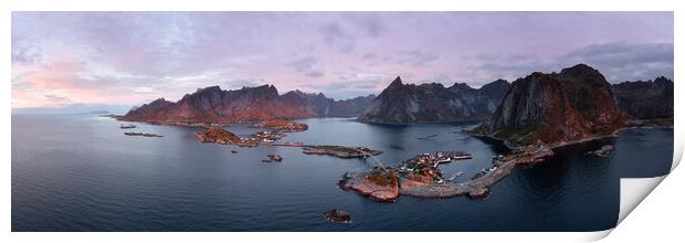 Reinefjorden sunrise Lofoten Islands Print by Sonny Ryse