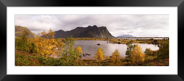 Rolvsfjorden Fjord in Autumn Vestvagoya Lofoten Islands Framed Mounted Print by Sonny Ryse
