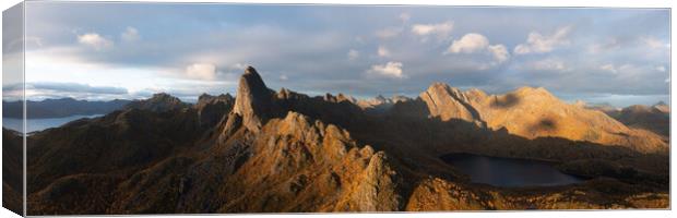 Reka Mountain Aerial Langøya Island Autumn Vesteralen Norway Canvas Print by Sonny Ryse