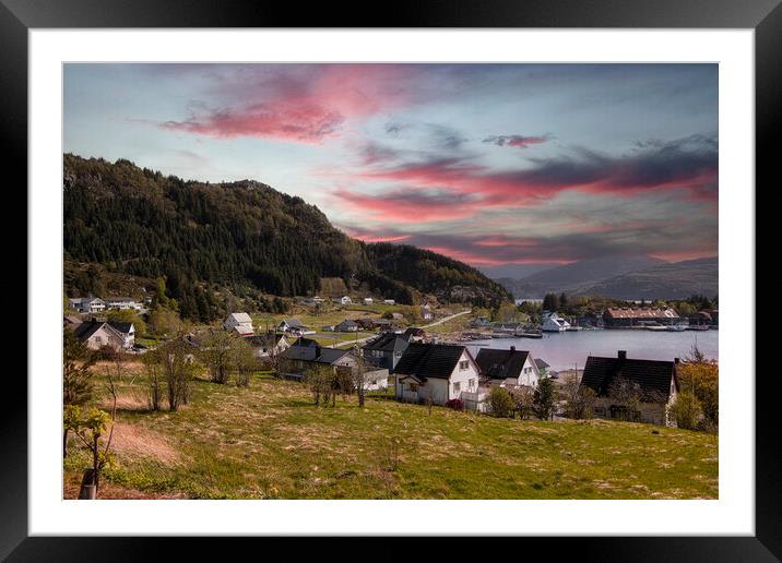 Norway sunset Framed Mounted Print by kathy white