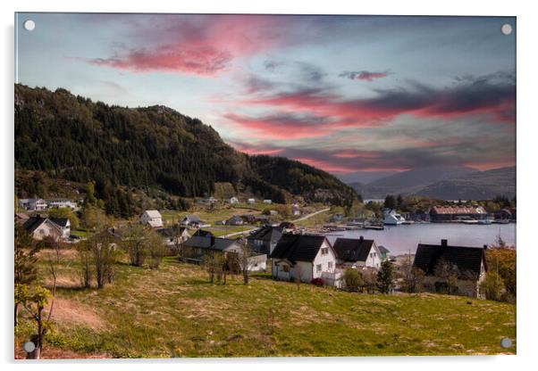Norway sunset Acrylic by kathy white