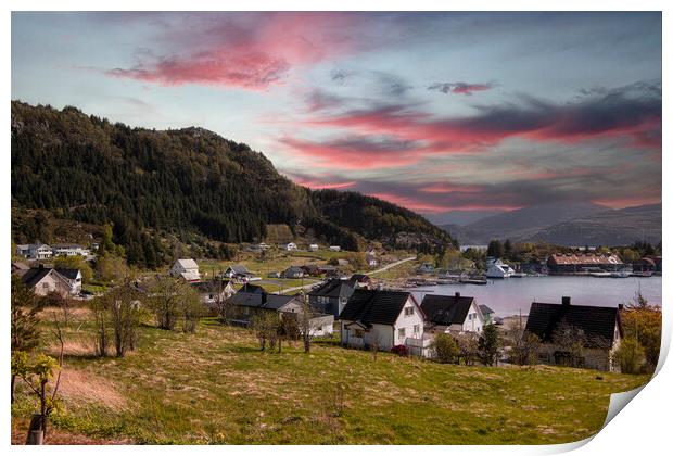 Norway sunset Print by kathy white