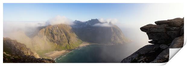 Ryten Kvalvika beach Lofoten Islands Print by Sonny Ryse