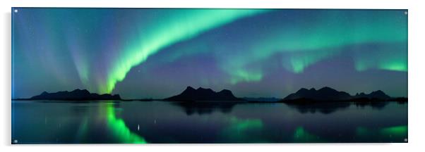 Sagfjorden Fjord Northern Lights Lundoya Island Engeloya Acrylic by Sonny Ryse