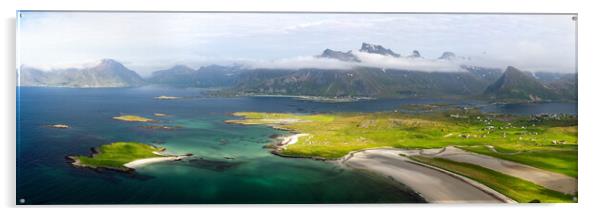 Sandbotnen bay and beach Flakstadoya Lofoten Islands Acrylic by Sonny Ryse