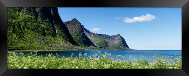 Senja Island Steinfjorden mountains Norway Framed Print by Sonny Ryse
