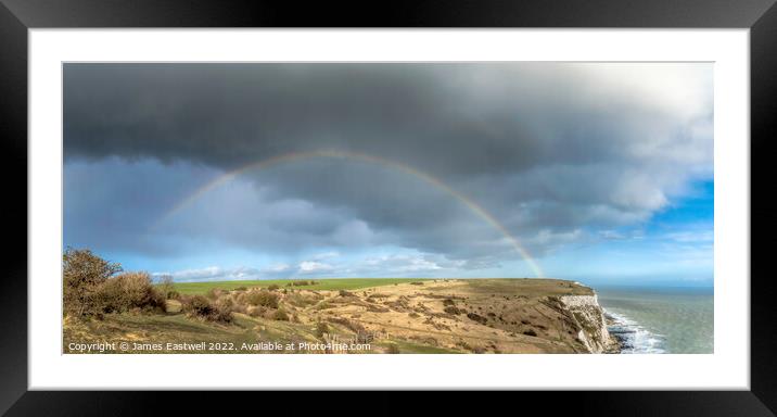 Rainbow overthe white cliffs of Dover Framed Mounted Print by James Eastwell